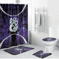 Maori Matariki Manaia Waiporoporo Bathroom Set Maori Kowhaiwhai Pattern Galaxy LT01 Bathroom Set (4 pcs) Purple - Polynesian Pride