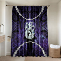 Maori Matariki Manaia Waiporoporo Bathroom Set Maori Kowhaiwhai Pattern Galaxy LT01 Shower Curtain Only Purple - Polynesian Pride
