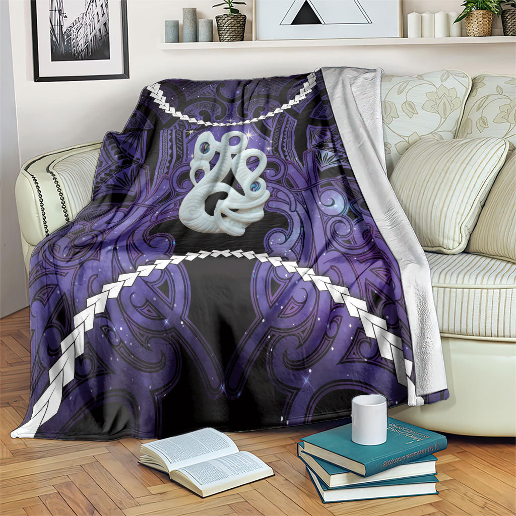 Maori Matariki Manaia Waiporoporo Blanket Maori Kowhaiwhai Pattern Galaxy LT01 Purple - Polynesian Pride