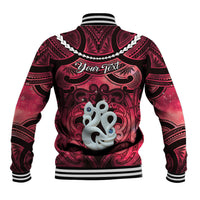 Personalised Maori Matariki Manaia Whero Baseball Jacket Maori Kowhaiwhai Pattern Galaxy LT01 - Polynesian Pride