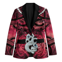 Personalised Maori Matariki Manaia Whero Blazer Maori Kowhaiwhai Pattern Galaxy LT01 Unisex Red - Polynesian Pride