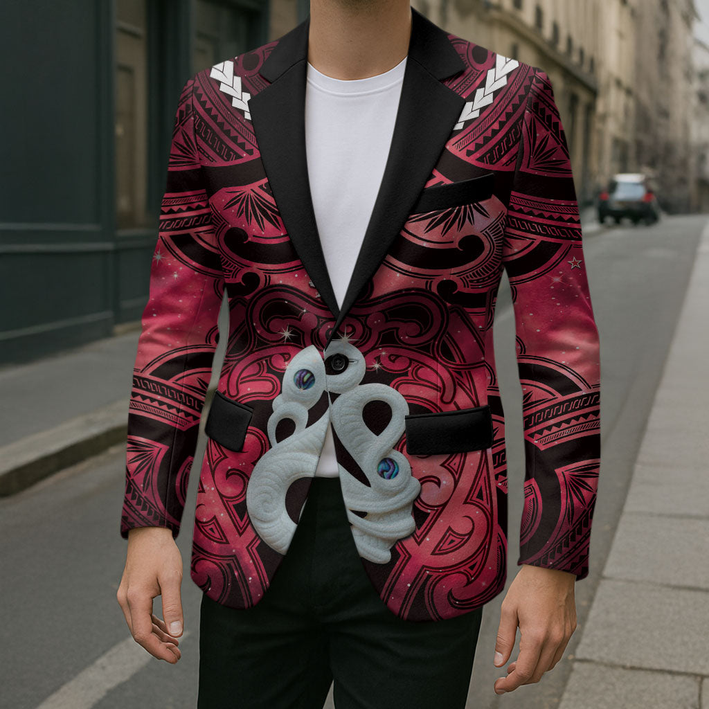 Personalised Maori Matariki Manaia Whero Blazer Maori Kowhaiwhai Pattern Galaxy LT01 - Polynesian Pride