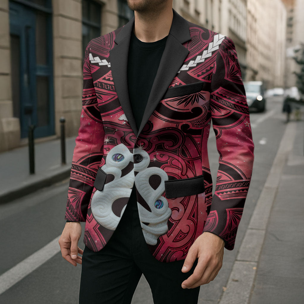 Personalised Maori Matariki Manaia Whero Blazer Maori Kowhaiwhai Pattern Galaxy LT01 - Polynesian Pride