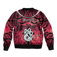 Personalised Maori Matariki Manaia Whero Bomber Jacket Maori Kowhaiwhai Pattern Galaxy LT01 - Polynesian Pride