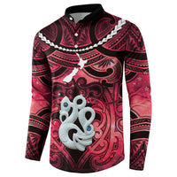 Personalised Maori Matariki Manaia Whero Button Sweatshirt Maori Kowhaiwhai Pattern Galaxy LT01 - Polynesian Pride