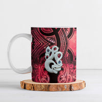 Personalised Maori Matariki Manaia Whero Ceramic Mug Maori Kowhaiwhai Pattern Galaxy LT01 Red - Polynesian Pride