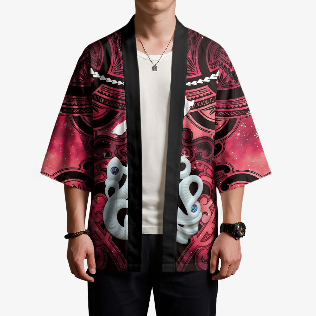 Personalised Maori Matariki Manaia Whero Kimono Maori Kowhaiwhai Pattern Galaxy LT01 - Polynesian Pride