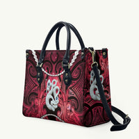 Maori Matariki Manaia Whero Leather Bag Maori Kowhaiwhai Pattern Galaxy LT01 Red - Polynesian Pride