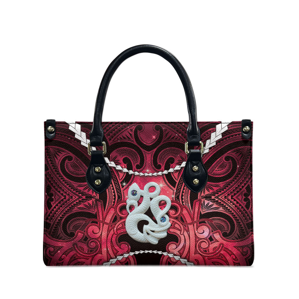 Maori Matariki Manaia Whero Leather Bag Maori Kowhaiwhai Pattern Galaxy LT01 - Polynesian Pride