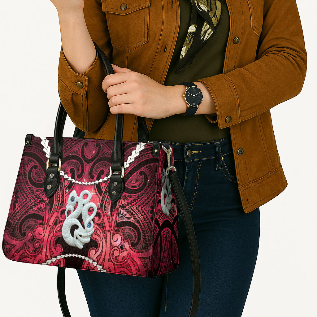 Maori Matariki Manaia Whero Leather Bag Maori Kowhaiwhai Pattern Galaxy LT01 - Polynesian Pride