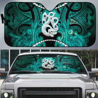 Maori Matariki Manaia Turquoise Auto Sun Shade Maori Kowhaiwhai Pattern Galaxy LT01 Turquoise - Polynesian Pride