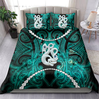Maori Matariki Manaia Turquoise Bedding Set Maori Kowhaiwhai Pattern Galaxy LT01 - Polynesian Pride