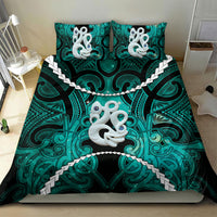 Maori Matariki Manaia Turquoise Bedding Set Maori Kowhaiwhai Pattern Galaxy LT01 - Polynesian Pride