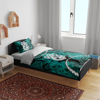 Maori Matariki Manaia Turquoise Bedding Set Maori Kowhaiwhai Pattern Galaxy LT01 - Polynesian Pride