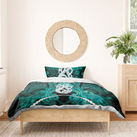 Maori Matariki Manaia Turquoise Bedding Set Maori Kowhaiwhai Pattern Galaxy LT01 - Polynesian Pride