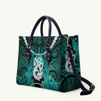 Maori Matariki Manaia Turquoise Leather Bag Maori Kowhaiwhai Pattern Galaxy LT01 Turquoise - Polynesian Pride