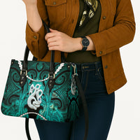 Maori Matariki Manaia Turquoise Leather Bag Maori Kowhaiwhai Pattern Galaxy LT01 - Polynesian Pride