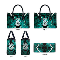 Maori Matariki Manaia Turquoise Leather Bag Maori Kowhaiwhai Pattern Galaxy LT01 - Polynesian Pride