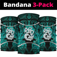 Maori Matariki Manaia Turquoise Neck Gaiter Maori Kowhaiwhai Pattern Galaxy LT01 package One Size: 25*50cm Turquoise - Polynesian Pride