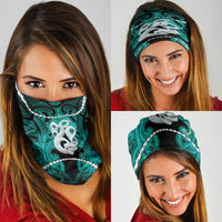 Maori Matariki Manaia Turquoise Neck Gaiter Maori Kowhaiwhai Pattern Galaxy LT01 - Polynesian Pride