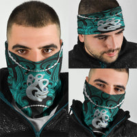 Maori Matariki Manaia Turquoise Neck Gaiter Maori Kowhaiwhai Pattern Galaxy LT01 - Polynesian Pride