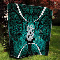 Maori Matariki Manaia Turquoise Quilt Maori Kowhaiwhai Pattern Galaxy LT01 - Polynesian Pride
