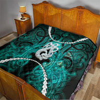 Maori Matariki Manaia Turquoise Quilt Maori Kowhaiwhai Pattern Galaxy LT01 - Polynesian Pride