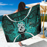 Maori Matariki Manaia Turquoise Sarong Maori Kowhaiwhai Pattern Galaxy LT01 One Size 44 x 66 inches Turquoise - Polynesian Pride
