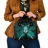 Maori Matariki Manaia Turquoise Shoulder Handbag Maori Kowhaiwhai Pattern Galaxy LT01 - Polynesian Pride