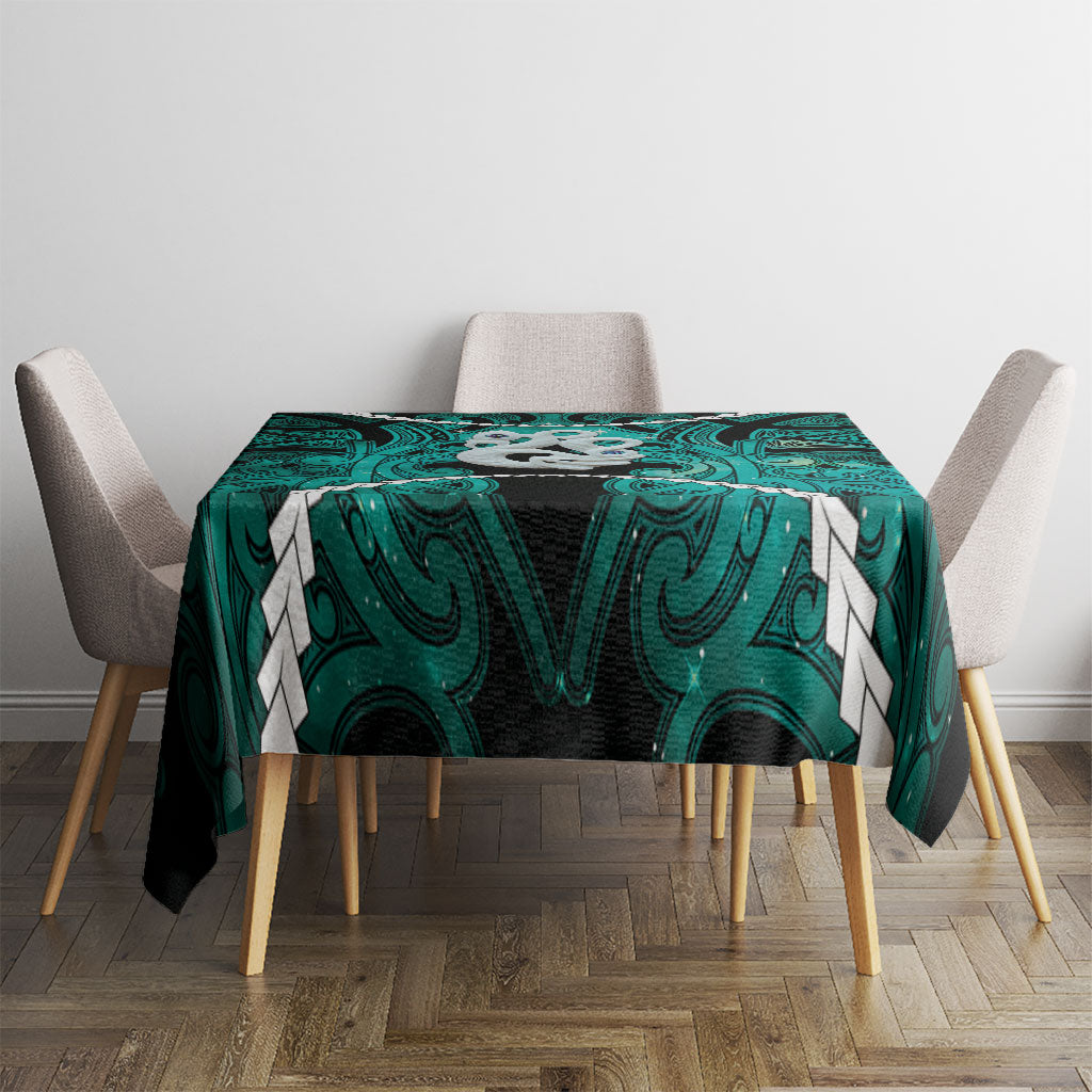 Maori Matariki Manaia Turquoise Tablecloth Maori Kowhaiwhai Pattern Galaxy LT01 - Polynesian Pride