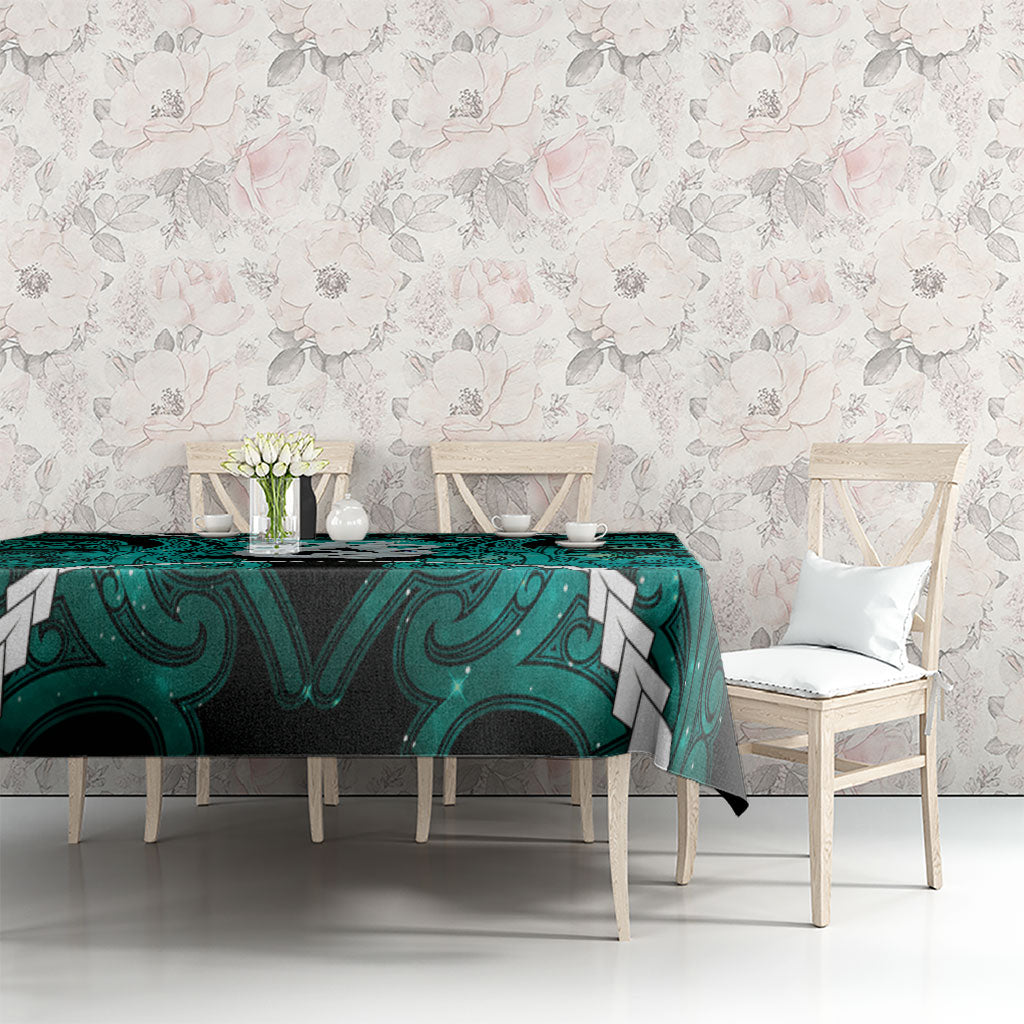 Maori Matariki Manaia Turquoise Tablecloth Maori Kowhaiwhai Pattern Galaxy LT01 - Polynesian Pride