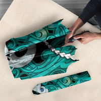 Maori Matariki Manaia Turquoise Umbrella Maori Kowhaiwhai Pattern Galaxy LT01 - Polynesian Pride