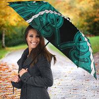 Maori Matariki Manaia Turquoise Umbrella Maori Kowhaiwhai Pattern Galaxy LT01 - Polynesian Pride