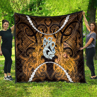 Maori Matariki Manaia Kowhai Quilt Maori Kowhaiwhai Pattern Galaxy LT01 - Polynesian Pride
