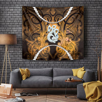 Maori Matariki Manaia Kowhai Tapestry Maori Kowhaiwhai Pattern Galaxy LT01 Yellow - Polynesian Pride
