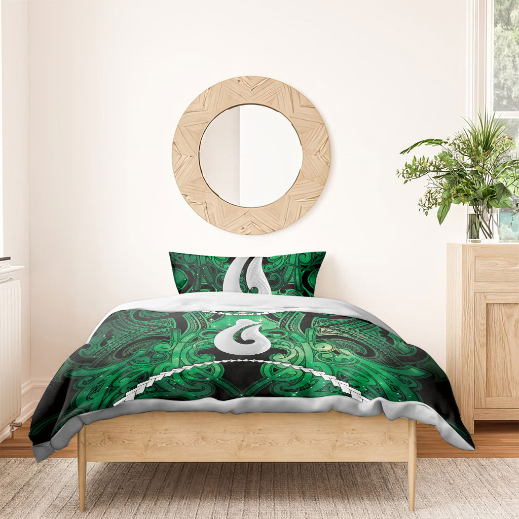Maori Matariki Hei Matau Kakariki Bedding Set Maori Kowhaiwhai Pattern Galaxy LT01 - Polynesian Pride