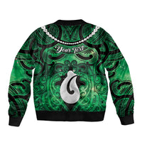Personalised Maori Matariki Hei Matau Kakariki Bomber Jacket Maori Kowhaiwhai Pattern Galaxy LT01 - Polynesian Pride