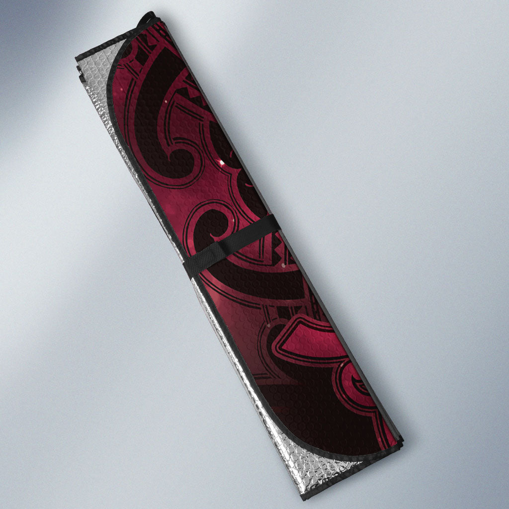 Maori Matariki Hei Matau Whero Auto Sun Shade Maori Kowhaiwhai Pattern Galaxy LT01 - Polynesian Pride