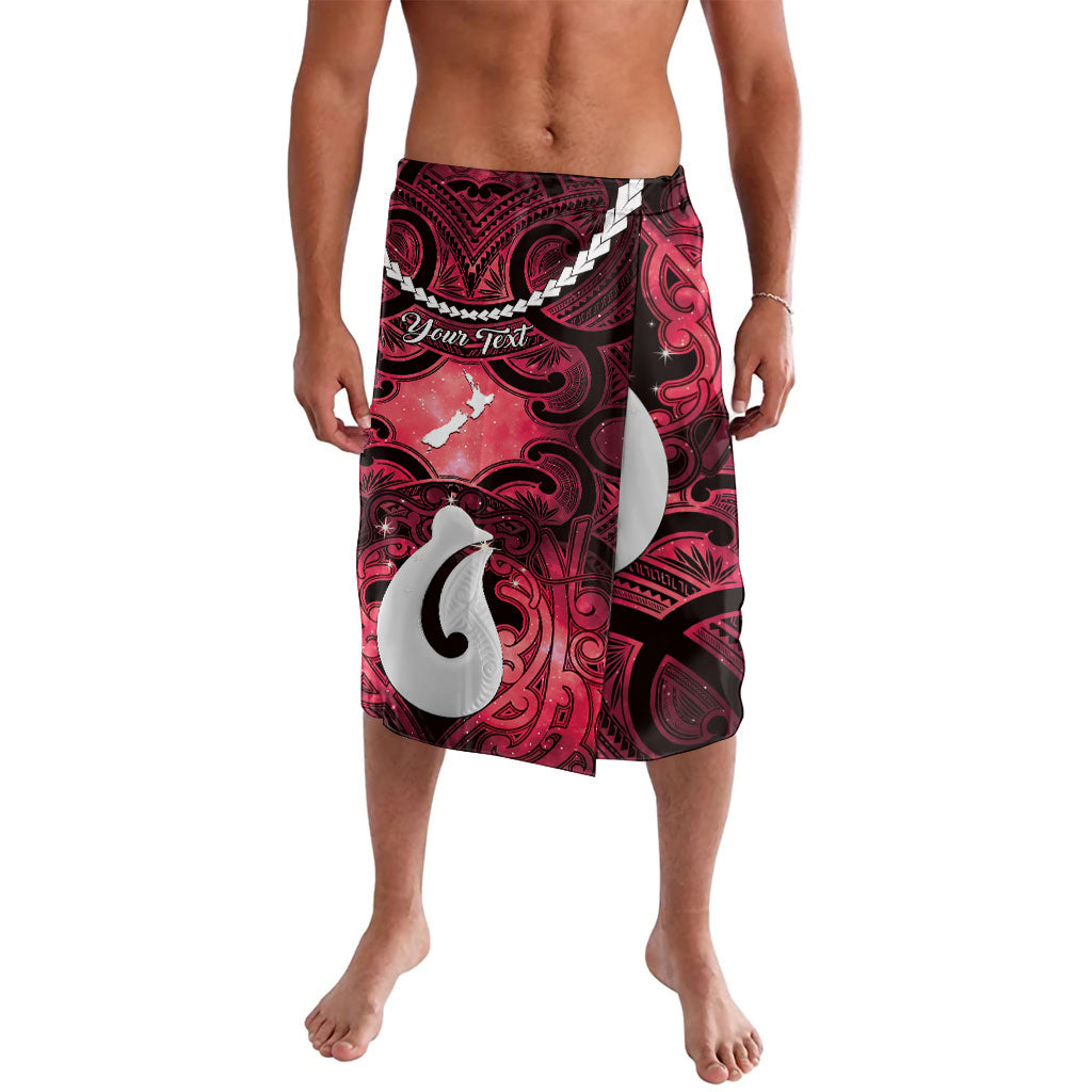 Personalised Maori Matariki Hei Matau Whero Lavalava Maori Kowhaiwhai Pattern Galaxy LT01 Red - Polynesian Pride