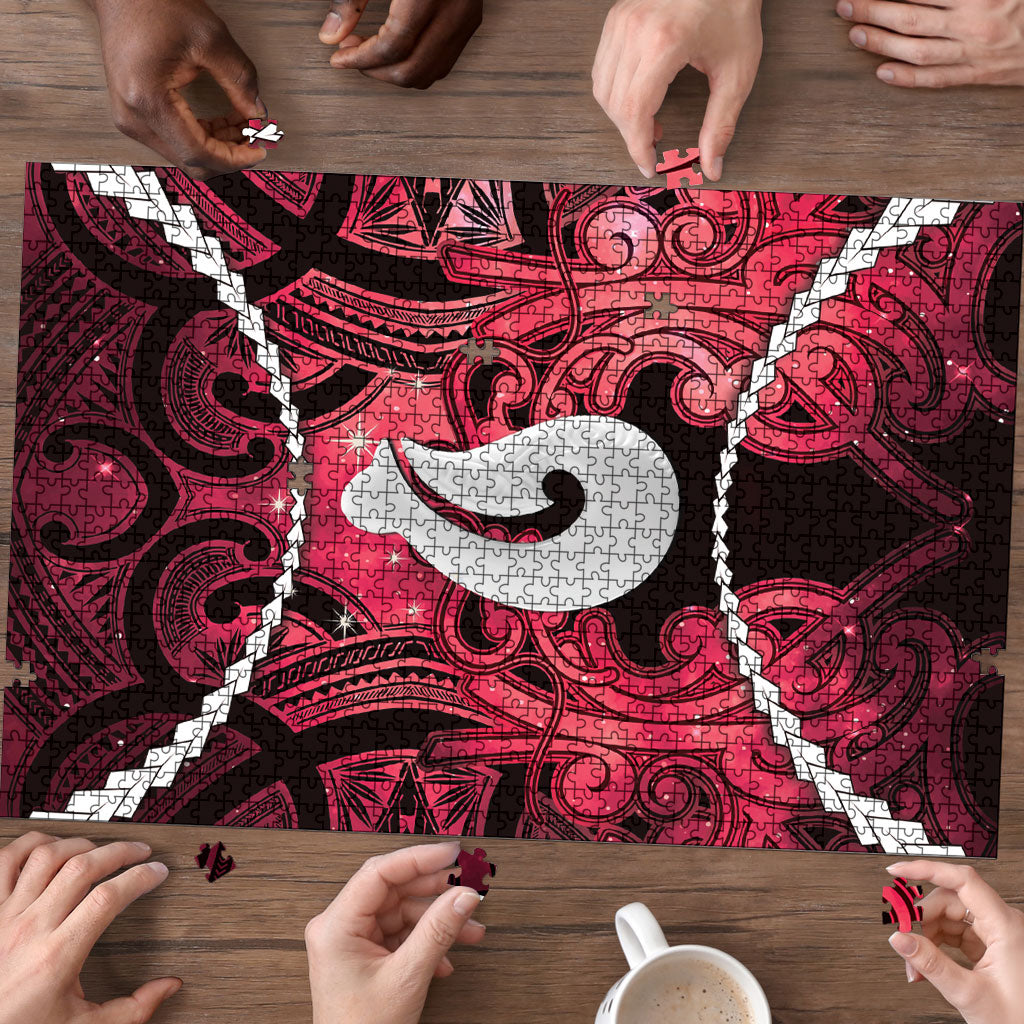 Maori Matariki Hei Matau Whero Puzzle Maori Kowhaiwhai Pattern Galaxy LT01 - Polynesian Pride