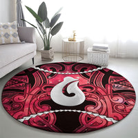 Maori Matariki Hei Matau Whero Round Carpet Maori Kowhaiwhai Pattern Galaxy LT01 - Polynesian Pride