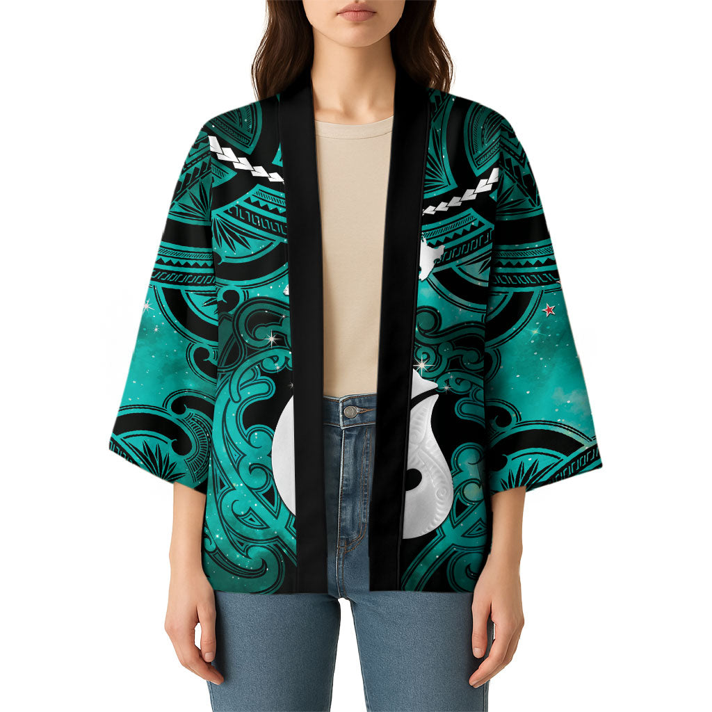 Personalised Maori Matariki Hei Matau Turquoise Kimono Maori Kowhaiwhai Pattern Galaxy LT01 - Polynesian Pride