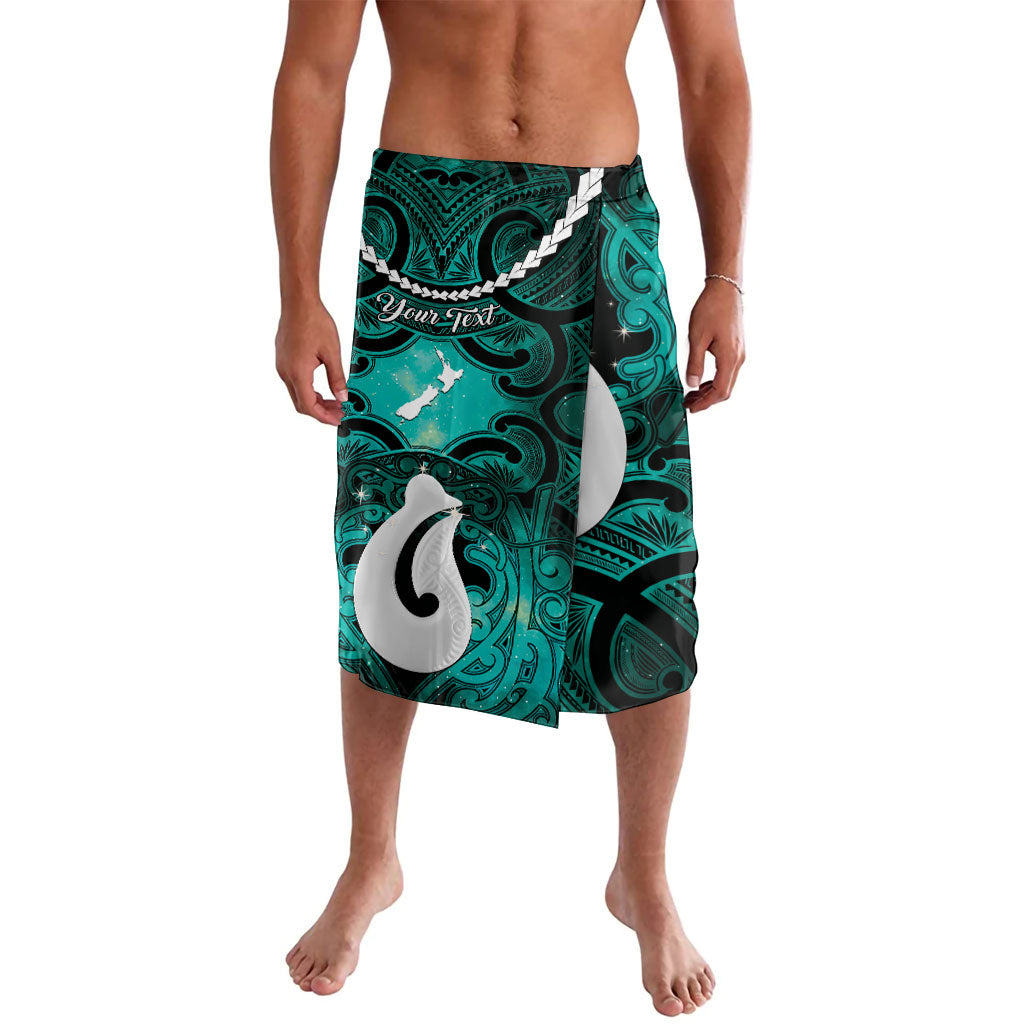 Personalised Maori Matariki Hei Matau Turquoise Lavalava Maori Kowhaiwhai Pattern Galaxy LT01 Turquoise - Polynesian Pride