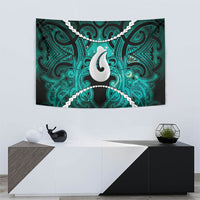 Maori Matariki Hei Matau Turquoise Tapestry Maori Kowhaiwhai Pattern Galaxy LT01 - Polynesian Pride