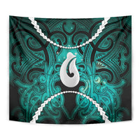 Maori Matariki Hei Matau Turquoise Tapestry Maori Kowhaiwhai Pattern Galaxy LT01 - Polynesian Pride