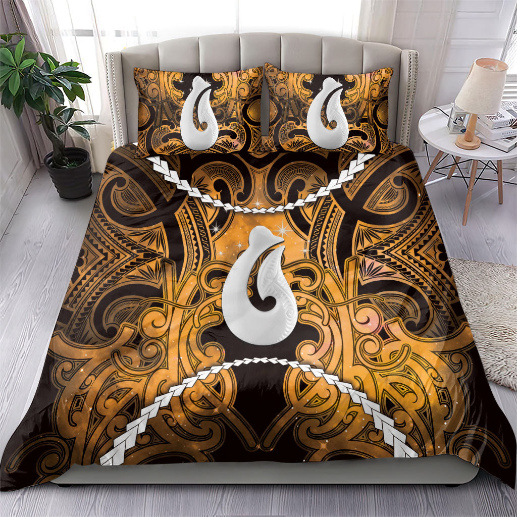 Maori Matariki Hei Matau Kowhai Bedding Set Maori Kowhaiwhai Pattern Galaxy LT01 - Polynesian Pride