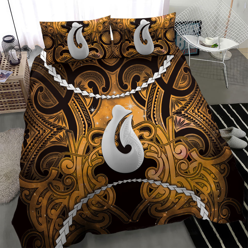 Maori Matariki Hei Matau Kowhai Bedding Set Maori Kowhaiwhai Pattern Galaxy LT01 - Polynesian Pride