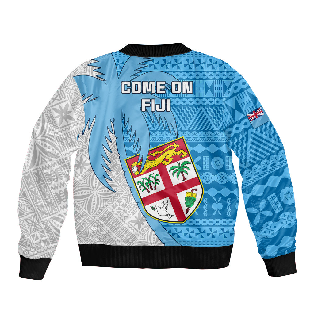 Fiji Rugby Bomber Jacket Come On Fijian Tapa Pattern LT01 - Polynesian Pride