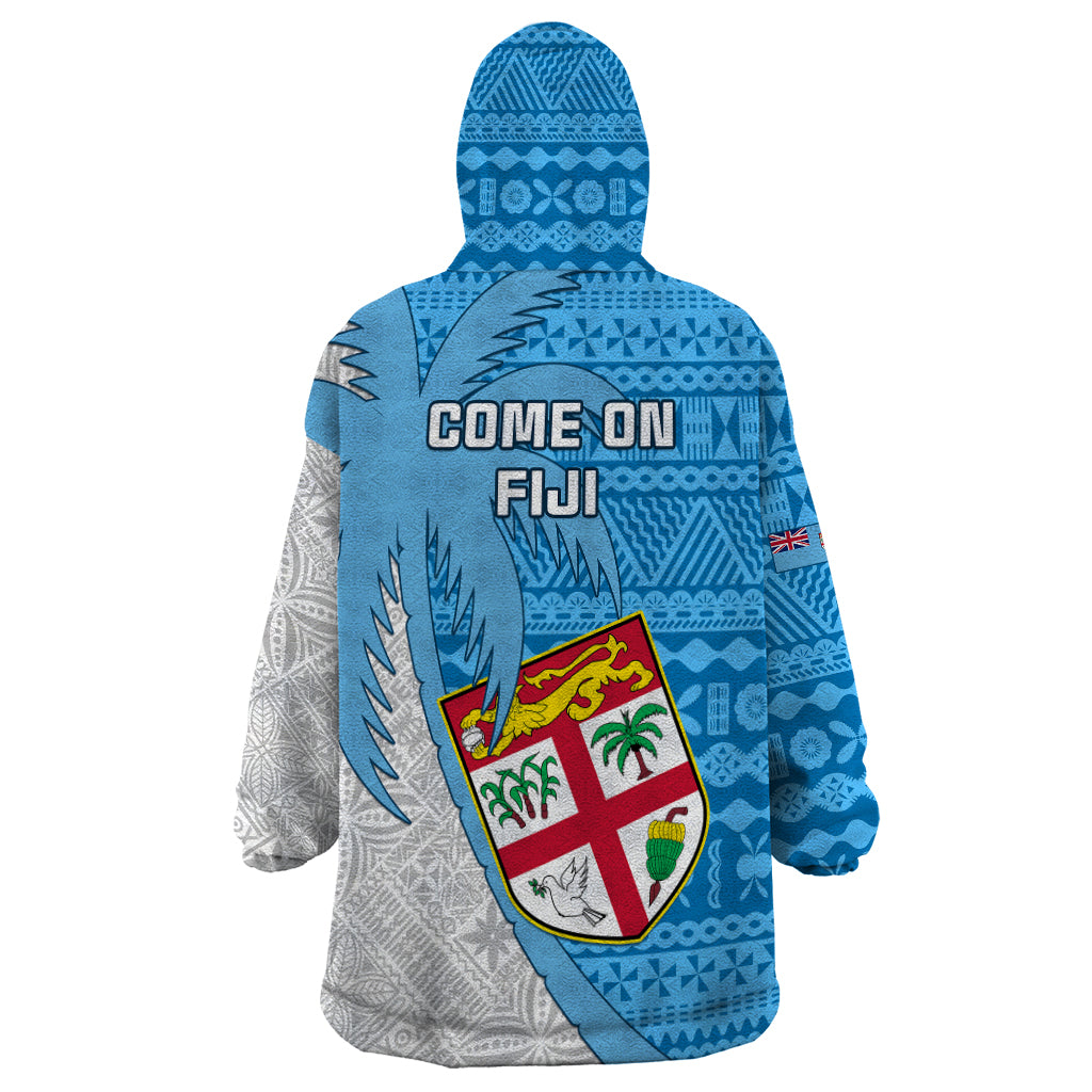 Fiji Rugby Wearable Blanket Hoodie Come On Fijian Tapa Pattern LT01 - Polynesian Pride