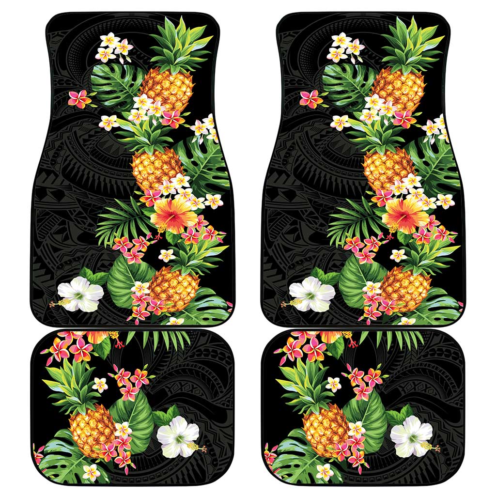 Hawaii Pineapple Tropical Car Mats Colorful Hibiscus Plumeria LT01 - Polynesian Pride